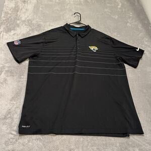 Jacksonville Jaguars Shirt Mens 2XL Black NFL Football Nike Dri Fit Polo
